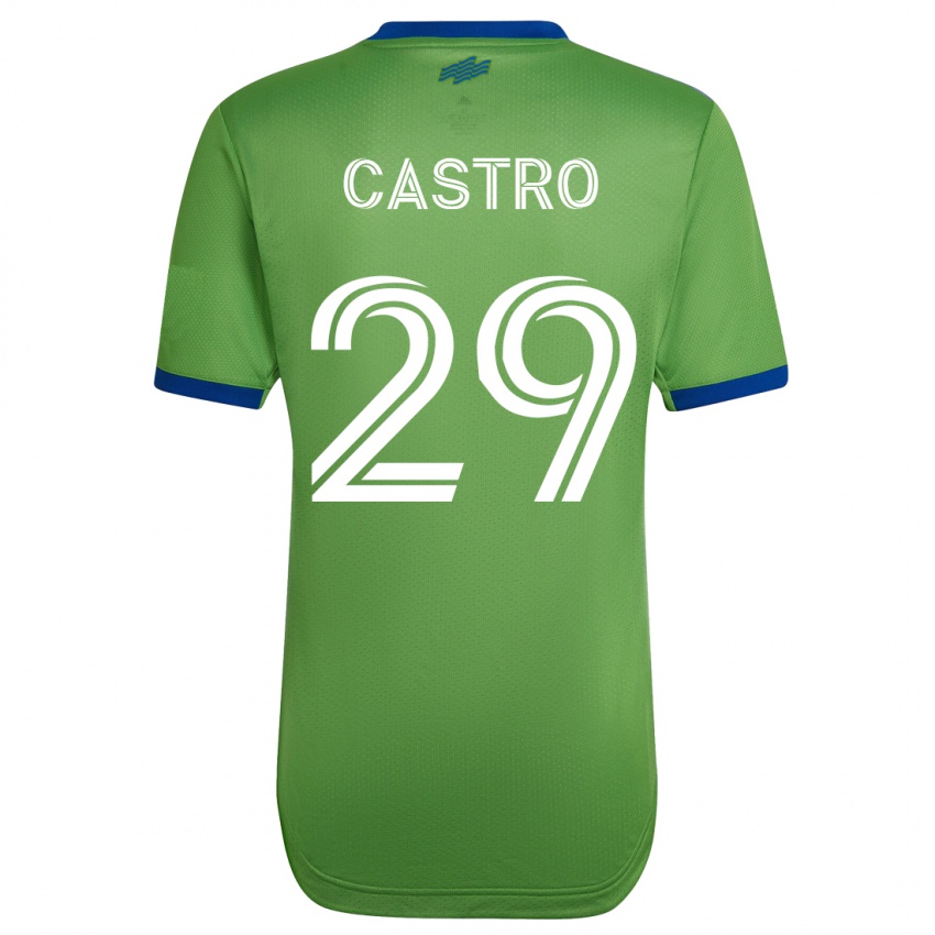 Børn Jacob Castro #29 Grøn Hjemmebane Spillertrøjer 2023/24 Trøje T-Shirt