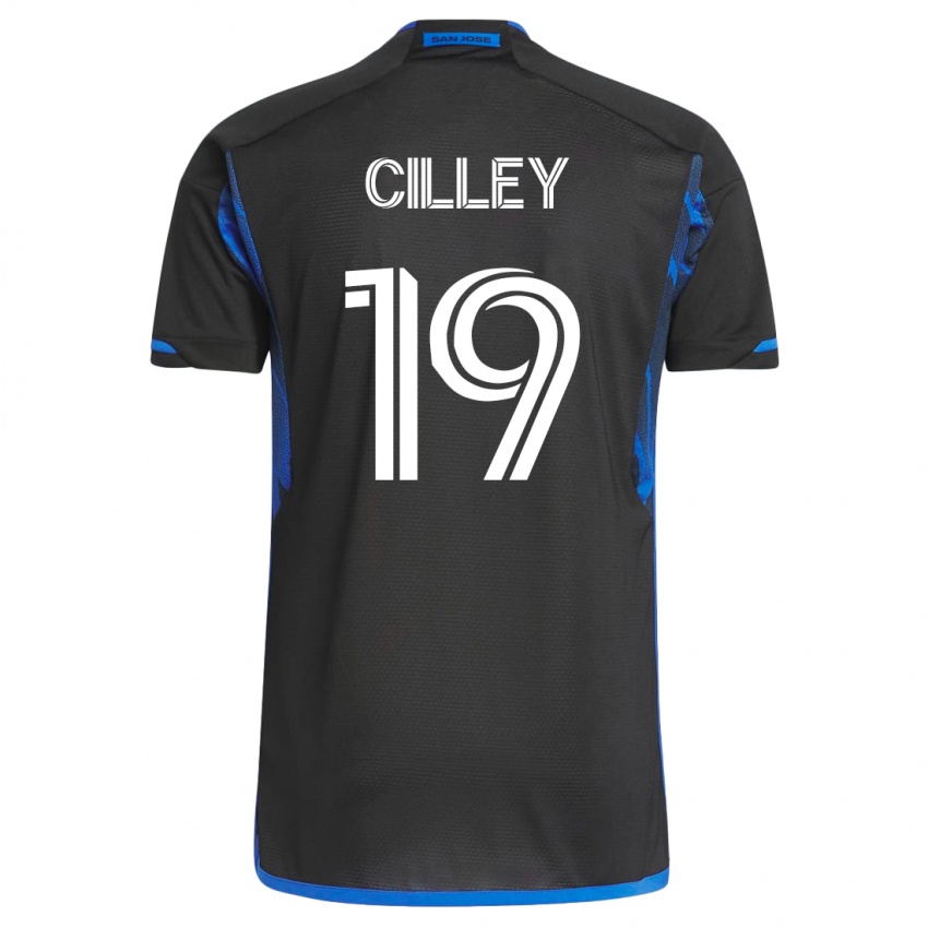 Børn Cam Cilley #19 Blå Sort Hjemmebane Spillertrøjer 2023/24 Trøje T-Shirt
