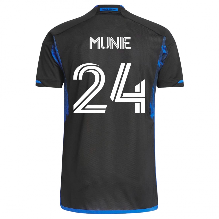 Børn Daniel Munie #24 Blå Sort Hjemmebane Spillertrøjer 2023/24 Trøje T-Shirt