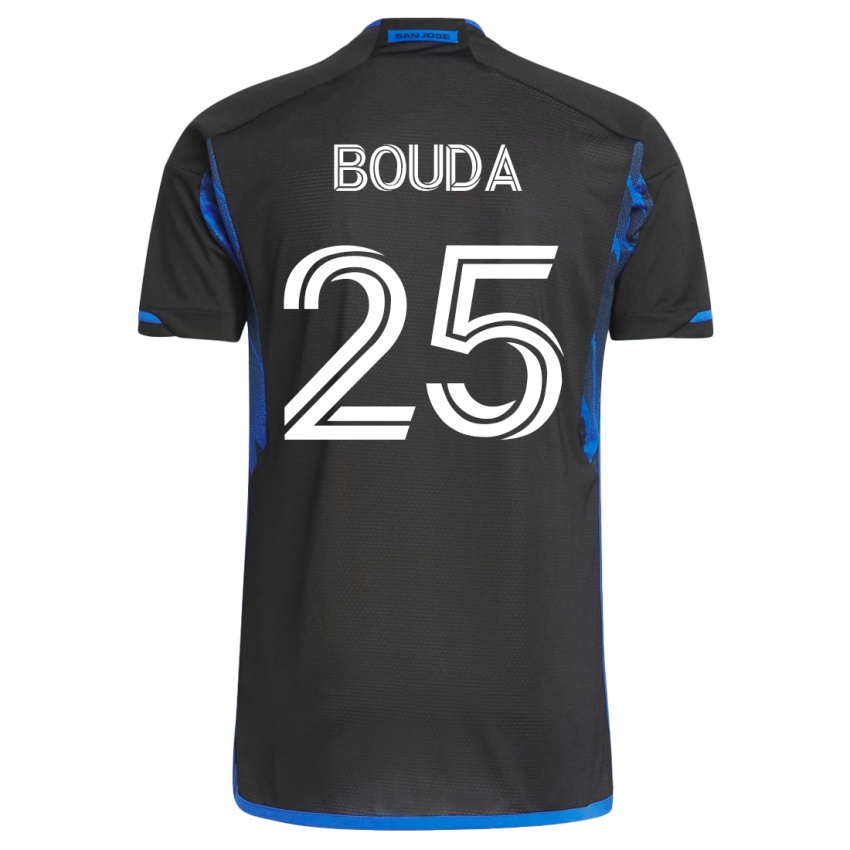 Børn Ousseni Bouda #25 Blå Sort Hjemmebane Spillertrøjer 2023/24 Trøje T-Shirt