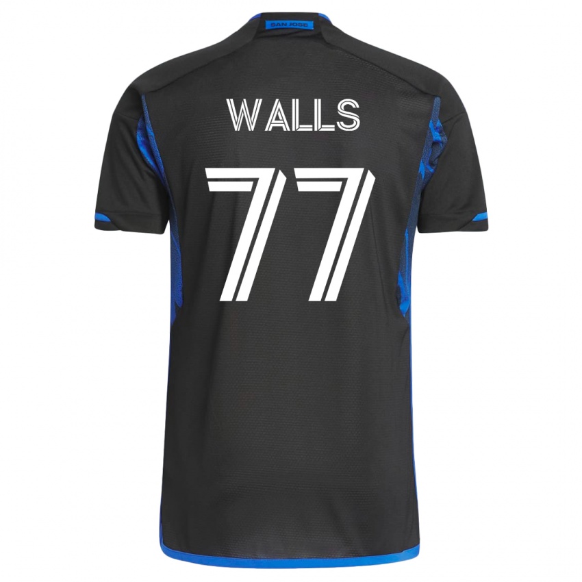 Børn Casey Walls #77 Blå Sort Hjemmebane Spillertrøjer 2023/24 Trøje T-Shirt