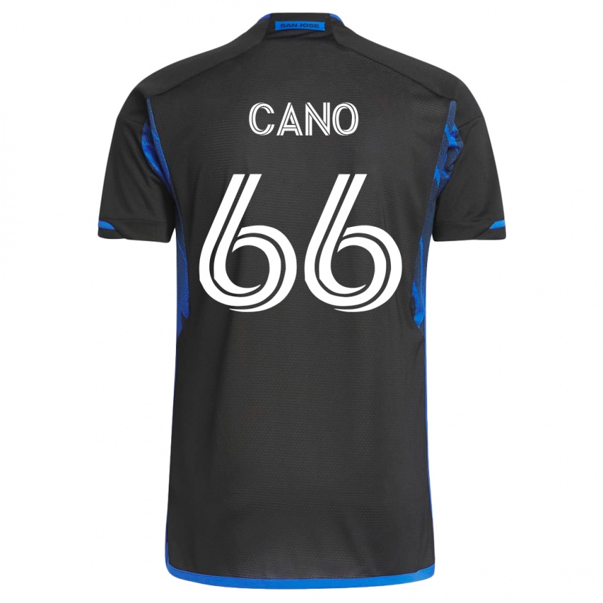 Børn Alejandro Cano #66 Blå Sort Hjemmebane Spillertrøjer 2023/24 Trøje T-Shirt