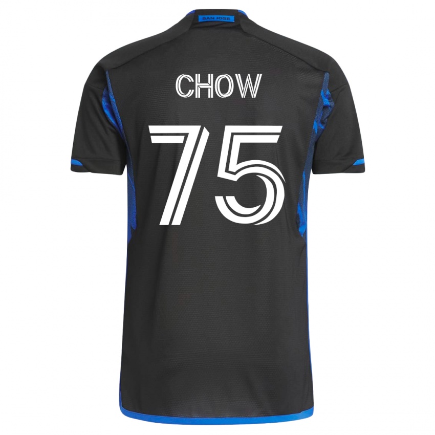 Børn Alex Chow #75 Blå Sort Hjemmebane Spillertrøjer 2023/24 Trøje T-Shirt
