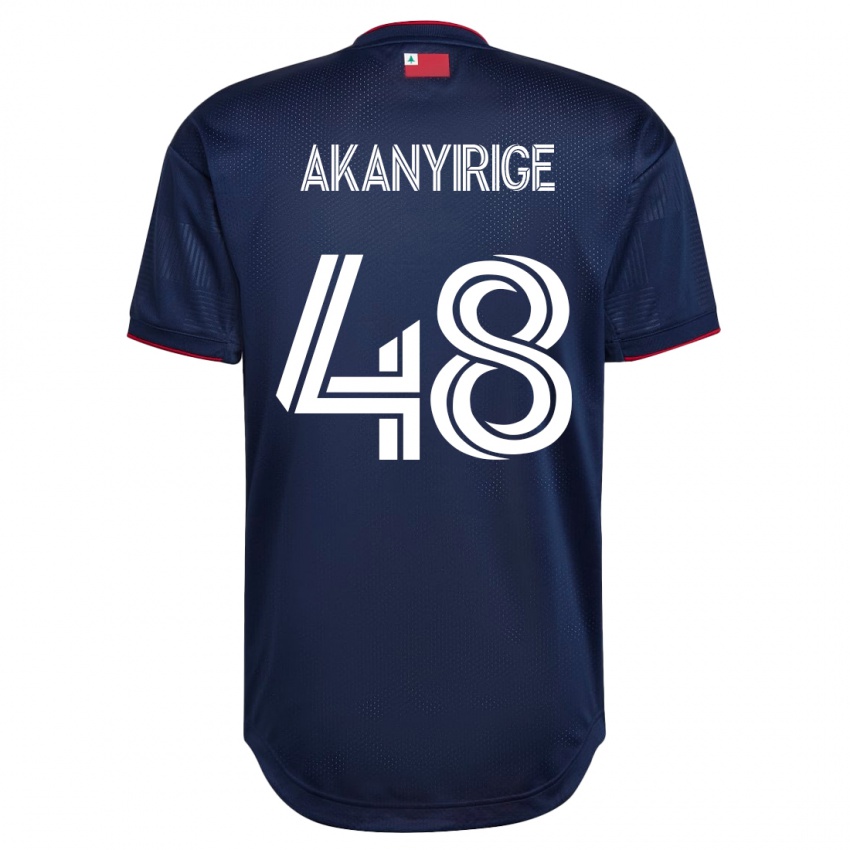 Børn Jacob Akanyirige #48 Flåde Hjemmebane Spillertrøjer 2023/24 Trøje T-Shirt