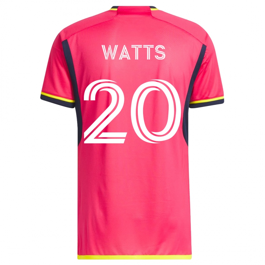 Børn Akil Watts #20 Lyserød Hjemmebane Spillertrøjer 2023/24 Trøje T-Shirt