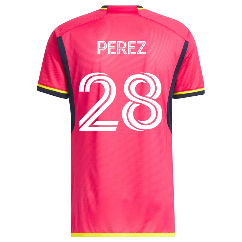 Børn Miguel Perez #28 Lyserød Hjemmebane Spillertrøjer 2023/24 Trøje T-Shirt