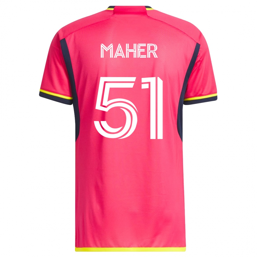 Børn Josh Maher #51 Lyserød Hjemmebane Spillertrøjer 2023/24 Trøje T-Shirt