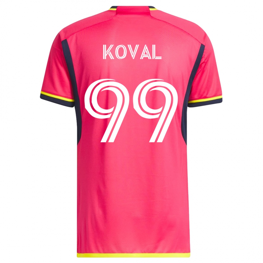 Børn Stanislav Koval #99 Lyserød Hjemmebane Spillertrøjer 2023/24 Trøje T-Shirt