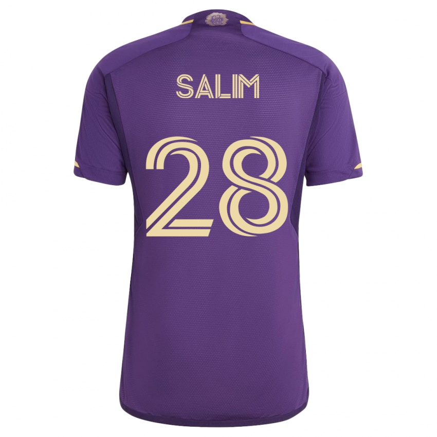 Børn Abdi Salim #28 Viol Hjemmebane Spillertrøjer 2023/24 Trøje T-Shirt