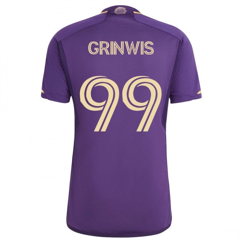 Børn Adam Grinwis #99 Viol Hjemmebane Spillertrøjer 2023/24 Trøje T-Shirt