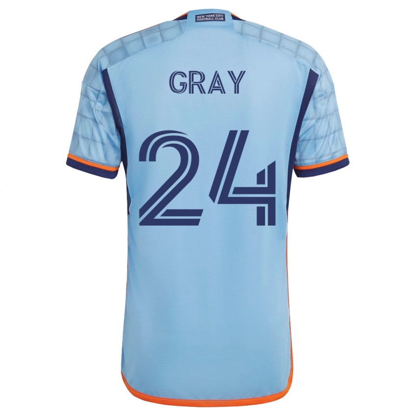 Børn Tayvon Gray #24 Blå Hjemmebane Spillertrøjer 2023/24 Trøje T-Shirt