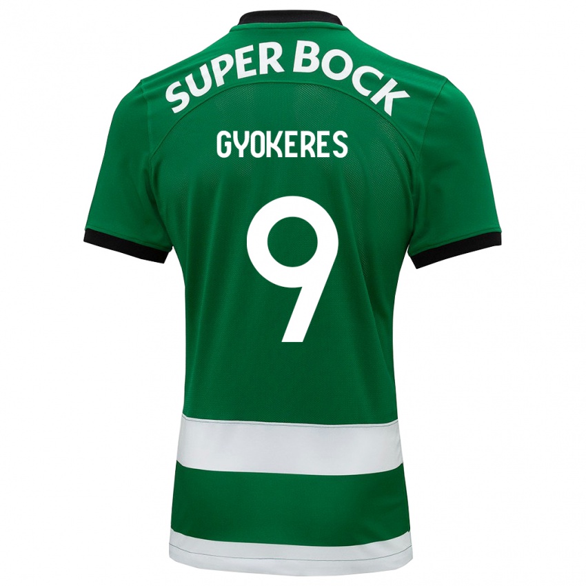 Børn Viktor Gyökeres #9 Grøn Hjemmebane Spillertrøjer 2023/24 Trøje T-Shirt