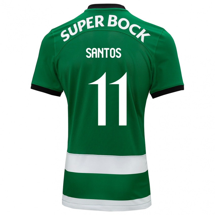 Børn Nuno Santos #11 Grøn Hjemmebane Spillertrøjer 2023/24 Trøje T-Shirt