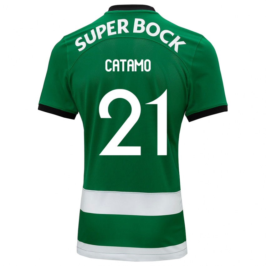 Børn Geny Catamo #21 Grøn Hjemmebane Spillertrøjer 2023/24 Trøje T-Shirt