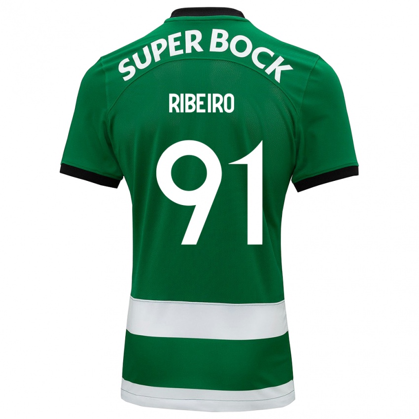 Børn Rodrigo Ribeiro #91 Grøn Hjemmebane Spillertrøjer 2023/24 Trøje T-Shirt