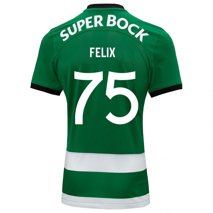 Børn Vando Félix #75 Grøn Hjemmebane Spillertrøjer 2023/24 Trøje T-Shirt