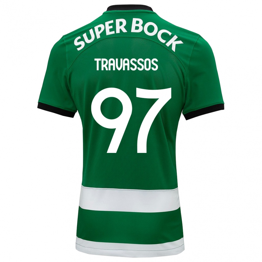 Børn Travassos #97 Grøn Hjemmebane Spillertrøjer 2023/24 Trøje T-Shirt