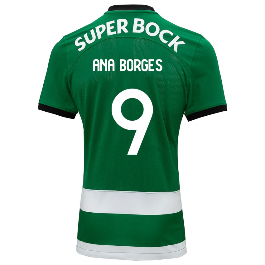 Børn Ana Catarina Marques Borges #9 Grøn Hjemmebane Spillertrøjer 2023/24 Trøje T-Shirt