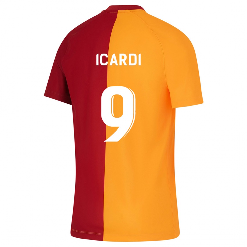 Børn Mauro Icardi #9 Appelsin Hjemmebane Spillertrøjer 2023/24 Trøje T-Shirt