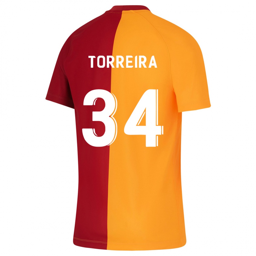 Børn Lucas Torreira #34 Appelsin Hjemmebane Spillertrøjer 2023/24 Trøje T-Shirt