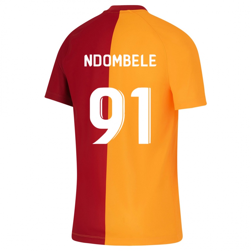Børn Tanguy Ndombele #91 Appelsin Hjemmebane Spillertrøjer 2023/24 Trøje T-Shirt