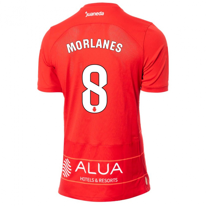 Børn Manu Morlanes #8 Rød Hjemmebane Spillertrøjer 2023/24 Trøje T-Shirt