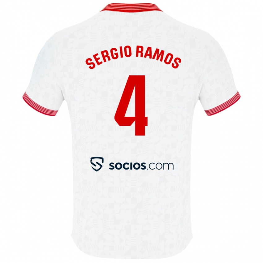 Børn Sergio Ramos #4 Hvid Hjemmebane Spillertrøjer 2023/24 Trøje T-Shirt