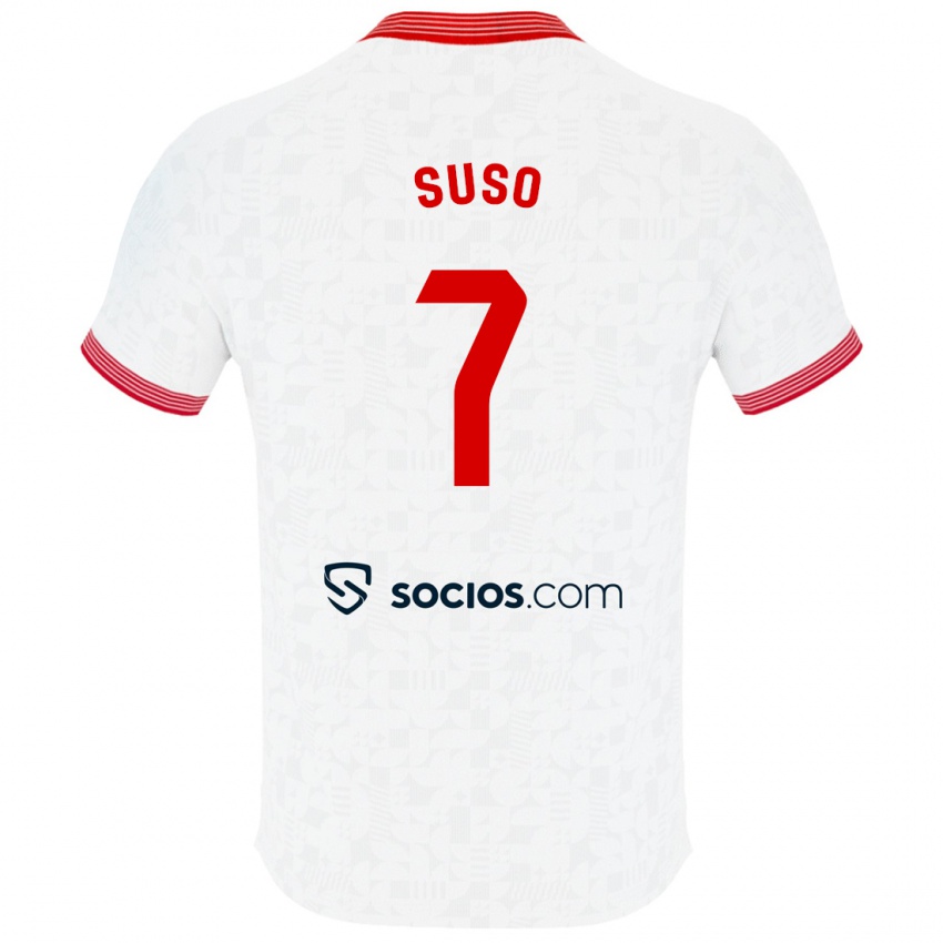 Børn Suso #7 Hvid Hjemmebane Spillertrøjer 2023/24 Trøje T-Shirt