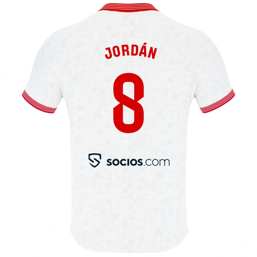 Børn Joan Jordán #8 Hvid Hjemmebane Spillertrøjer 2023/24 Trøje T-Shirt