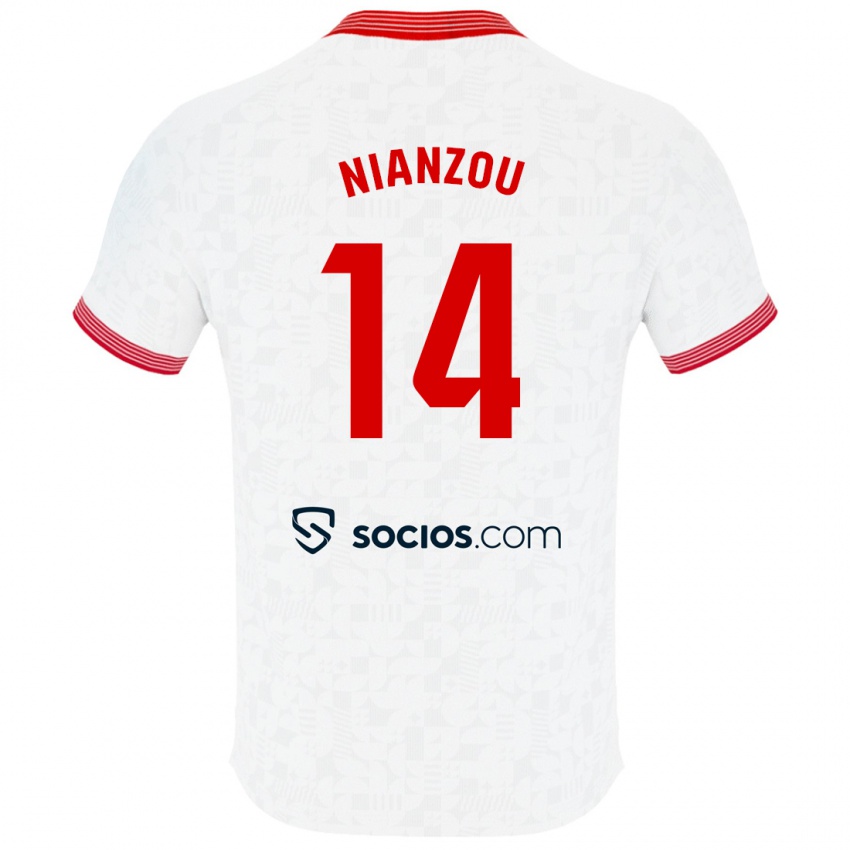 Børn Tanguy Nianzou #14 Hvid Hjemmebane Spillertrøjer 2023/24 Trøje T-Shirt