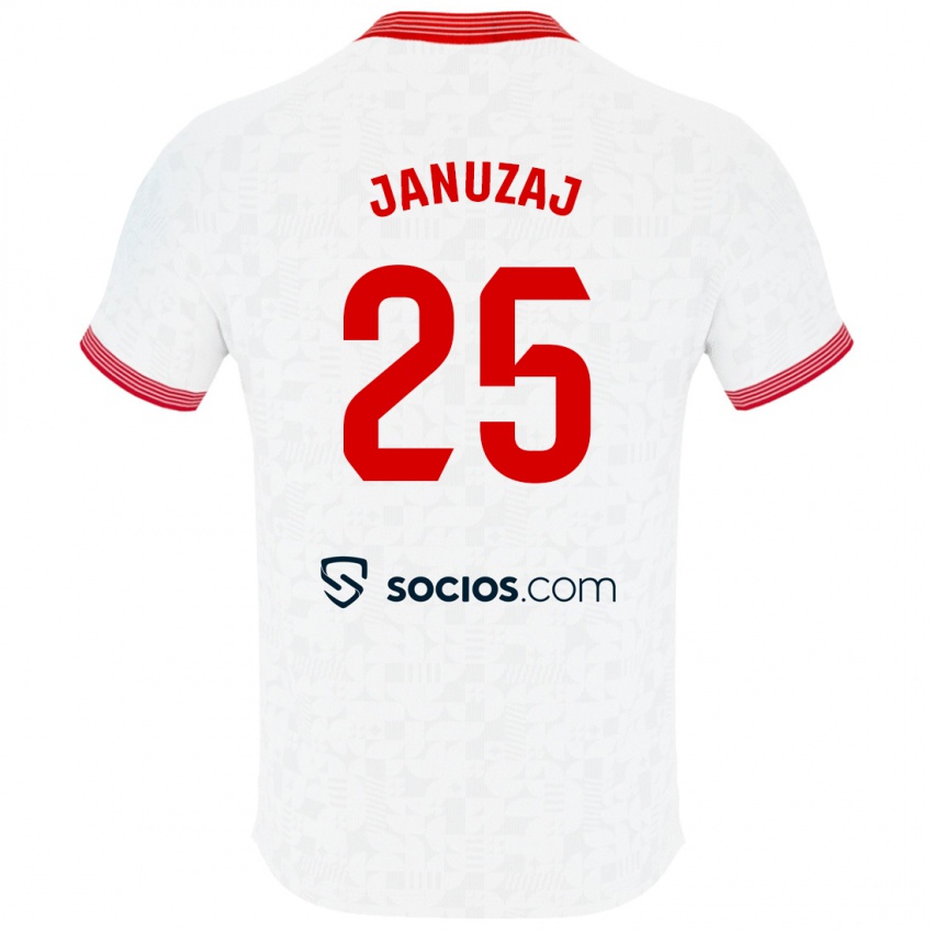 Børn Adnan Januzaj #25 Hvid Hjemmebane Spillertrøjer 2023/24 Trøje T-Shirt