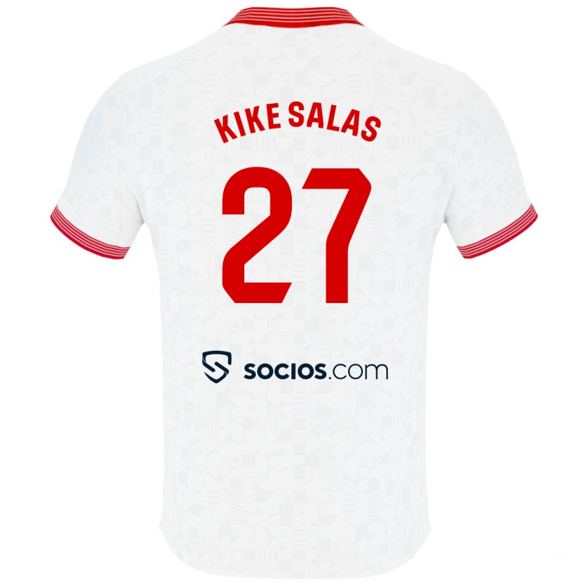 Børn Kike Salas #27 Hvid Hjemmebane Spillertrøjer 2023/24 Trøje T-Shirt