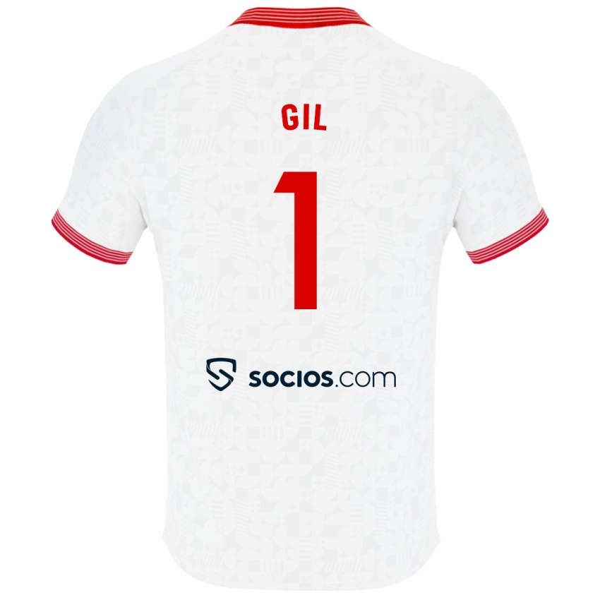 Børn David Gil #1 Hvid Hjemmebane Spillertrøjer 2023/24 Trøje T-Shirt