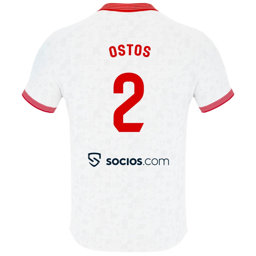 Børn Fran Ostos #2 Hvid Hjemmebane Spillertrøjer 2023/24 Trøje T-Shirt