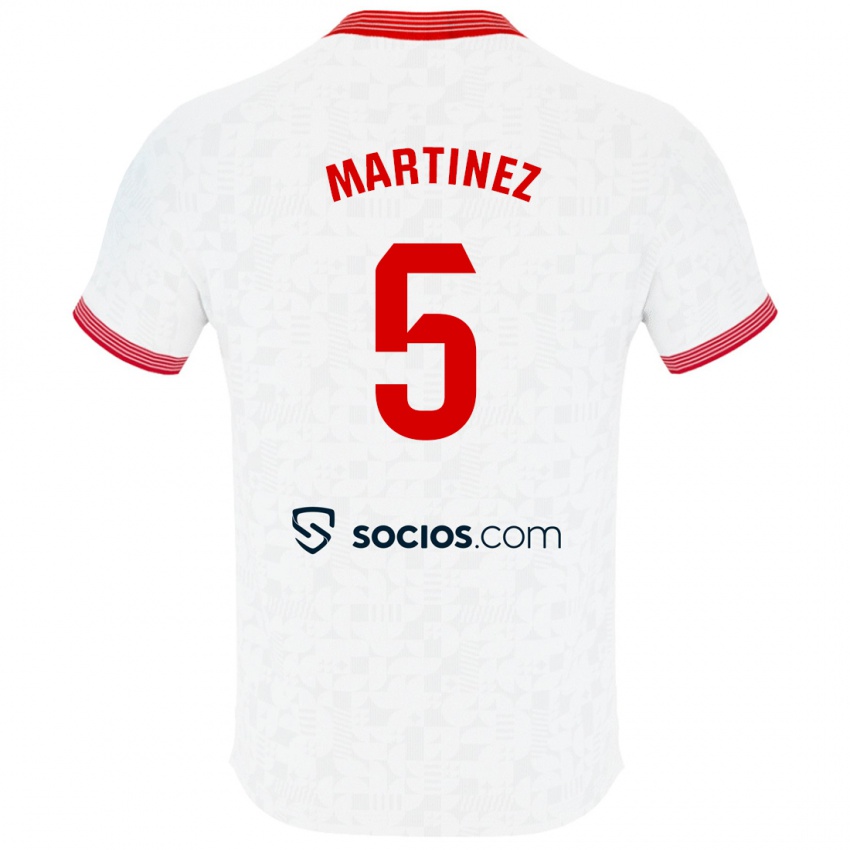 Børn Sergio Martínez #5 Hvid Hjemmebane Spillertrøjer 2023/24 Trøje T-Shirt
