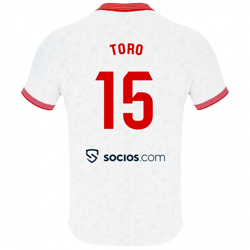 Børn Juanan Toro #15 Hvid Hjemmebane Spillertrøjer 2023/24 Trøje T-Shirt