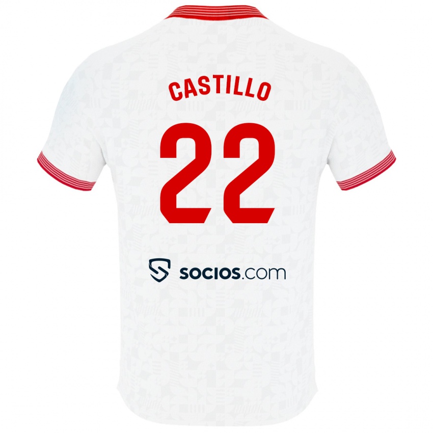 Børn José Castillo #22 Hvid Hjemmebane Spillertrøjer 2023/24 Trøje T-Shirt