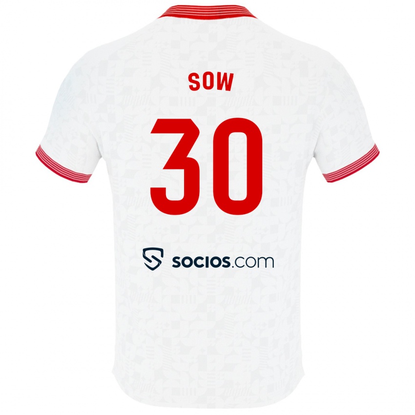 Børn Ibrahima Sow #30 Hvid Hjemmebane Spillertrøjer 2023/24 Trøje T-Shirt