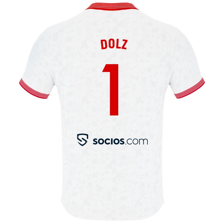 Børn Marc Dolz #1 Hvid Hjemmebane Spillertrøjer 2023/24 Trøje T-Shirt
