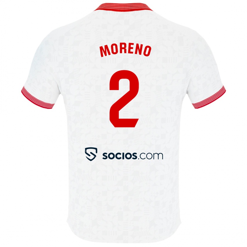 Børn Jorge Moreno #2 Hvid Hjemmebane Spillertrøjer 2023/24 Trøje T-Shirt