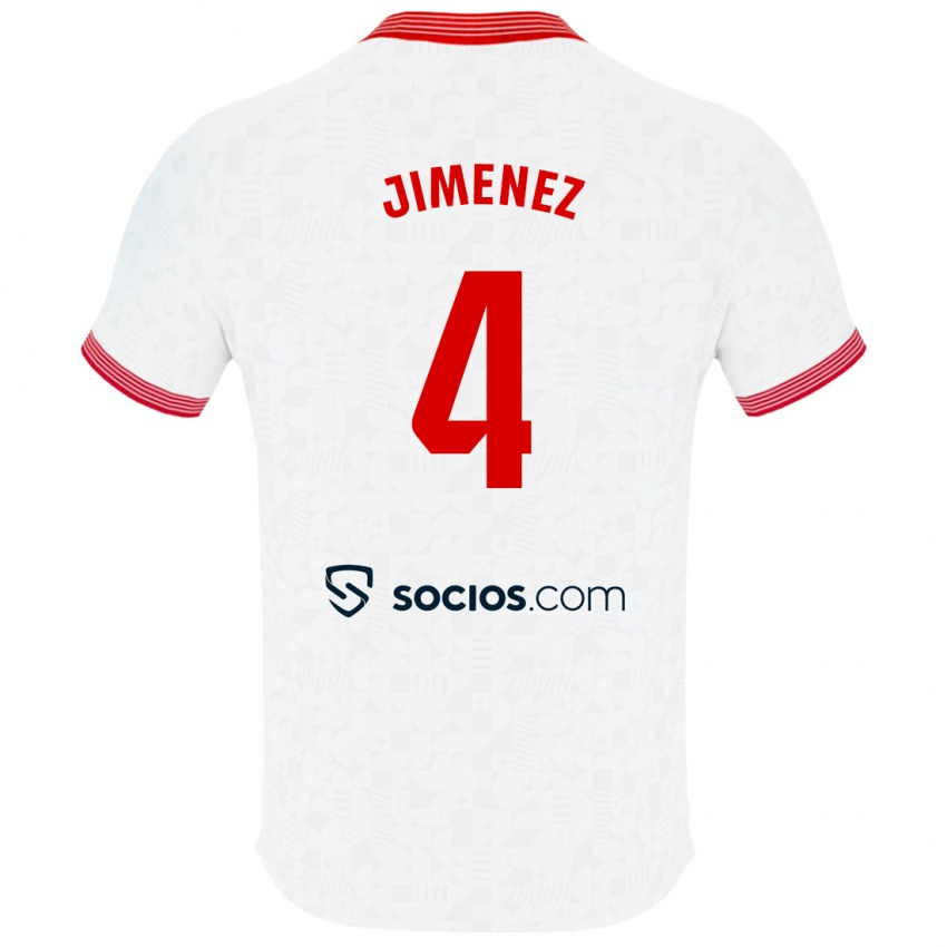 Børn Diego Jiménez #4 Hvid Hjemmebane Spillertrøjer 2023/24 Trøje T-Shirt