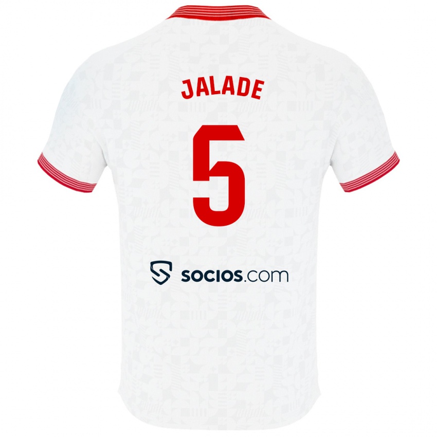 Børn Robert Jalade #5 Hvid Hjemmebane Spillertrøjer 2023/24 Trøje T-Shirt