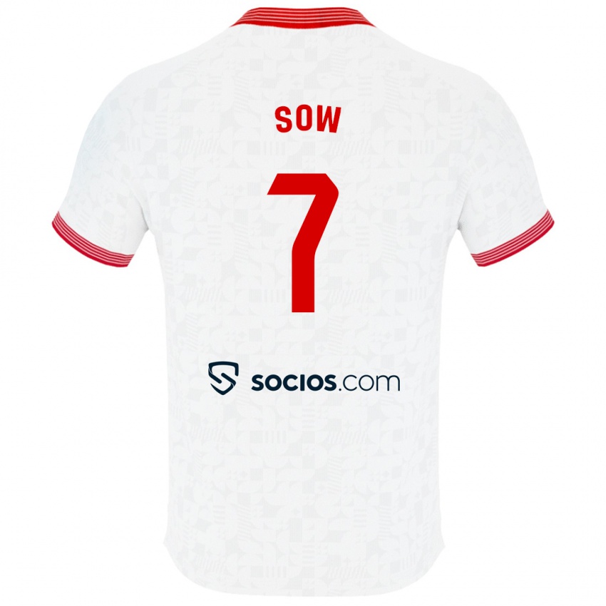 Børn Bakary Sow #7 Hvid Hjemmebane Spillertrøjer 2023/24 Trøje T-Shirt