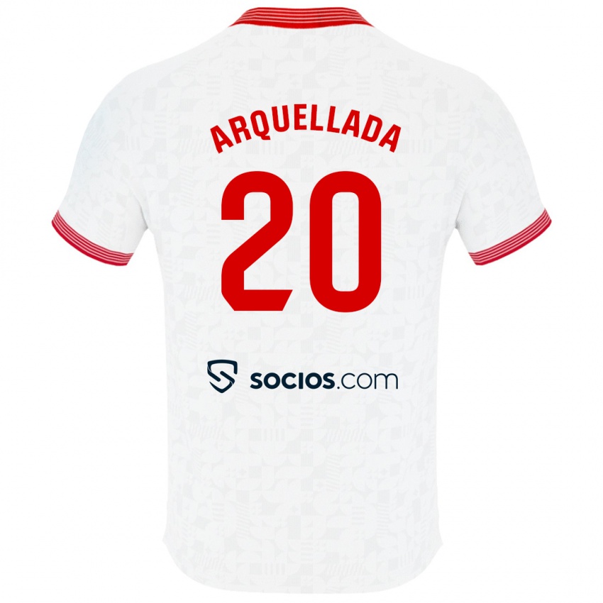Børn Álvaro Arquellada #20 Hvid Hjemmebane Spillertrøjer 2023/24 Trøje T-Shirt