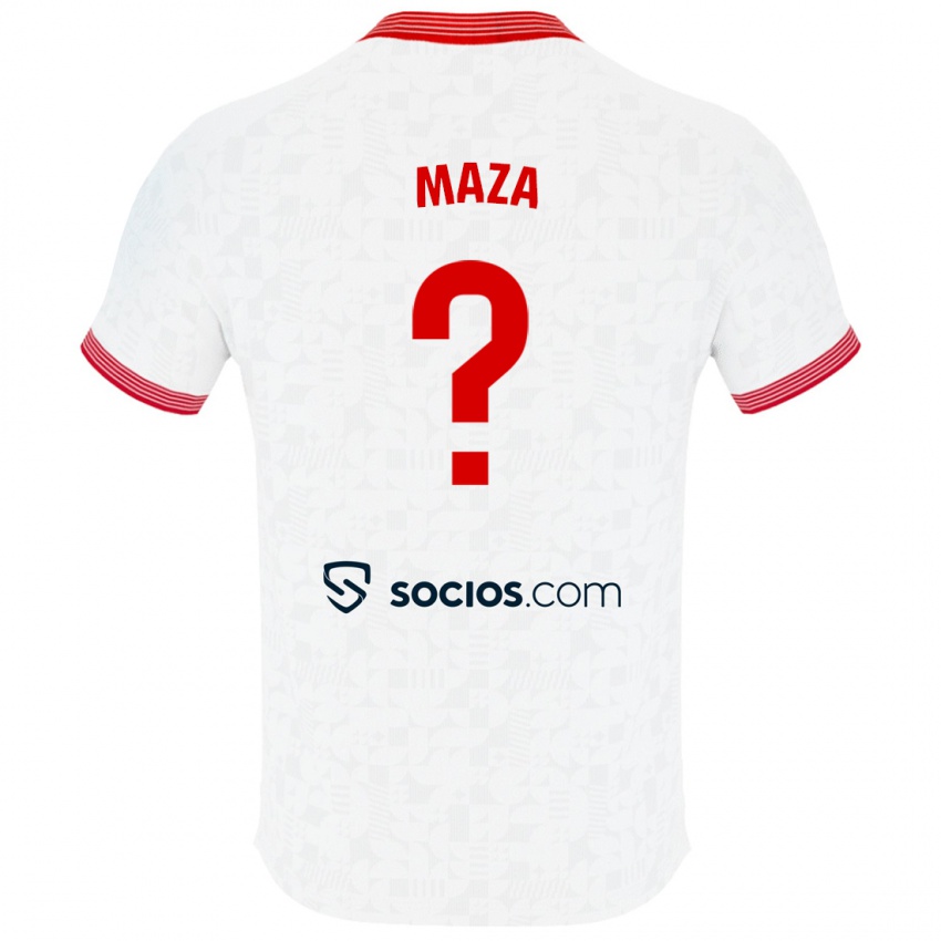 Børn Manuel Maza #0 Hvid Hjemmebane Spillertrøjer 2023/24 Trøje T-Shirt