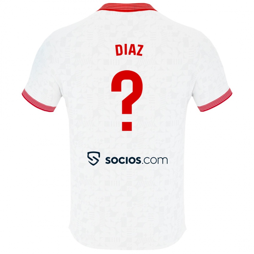 Børn Titi Díaz #0 Hvid Hjemmebane Spillertrøjer 2023/24 Trøje T-Shirt