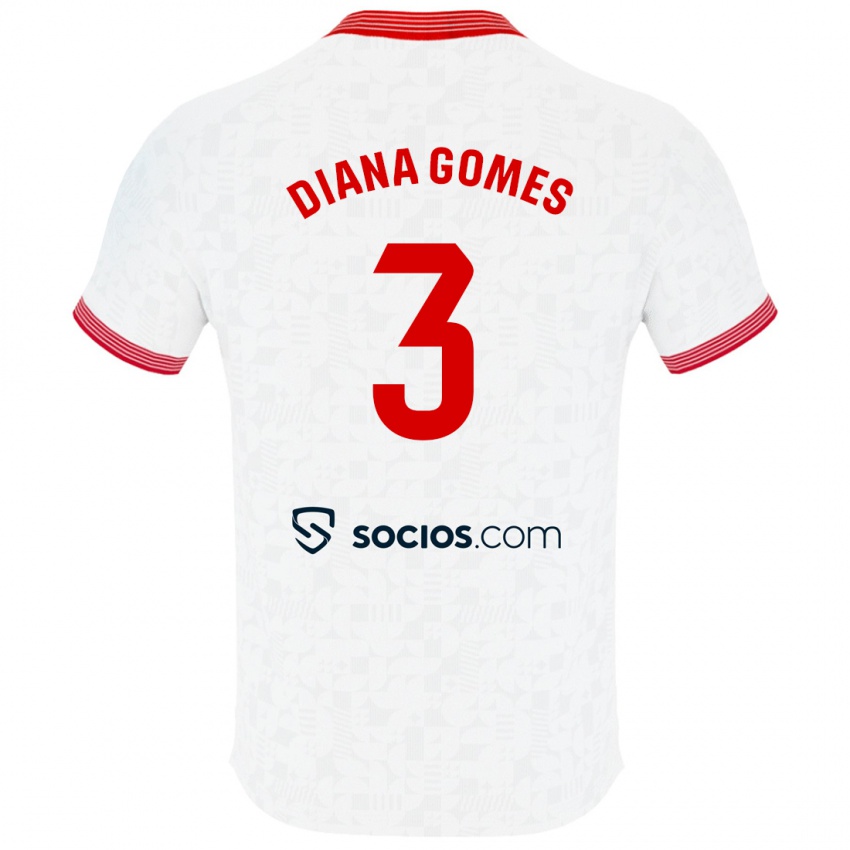 Børn Diana Catarina Ribeiro Gomes #3 Hvid Hjemmebane Spillertrøjer 2023/24 Trøje T-Shirt