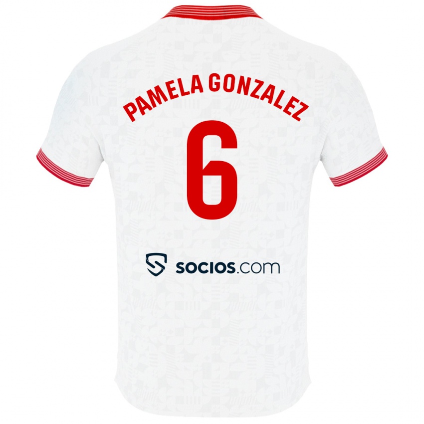 Børn Cinthia Pamela González Medina #6 Hvid Hjemmebane Spillertrøjer 2023/24 Trøje T-Shirt
