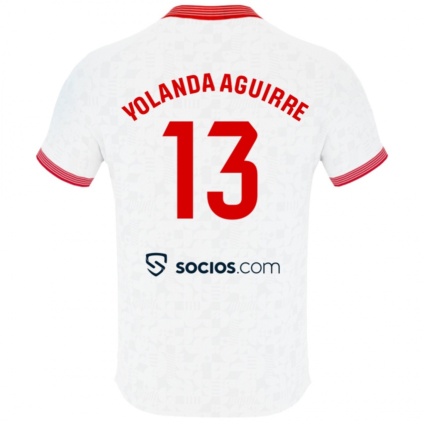 Børn Yolanda Aguirre Gutiérrez #13 Hvid Hjemmebane Spillertrøjer 2023/24 Trøje T-Shirt