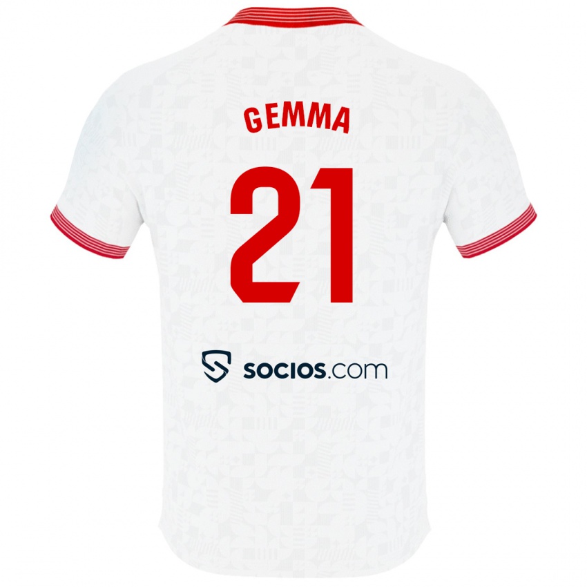 Børn Gemma Gili Giner #21 Hvid Hjemmebane Spillertrøjer 2023/24 Trøje T-Shirt
